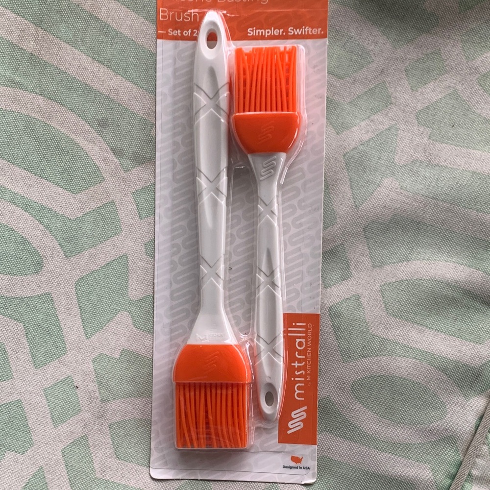 Mistralli Orange Silicone Basting Brush Set - 2 Pack